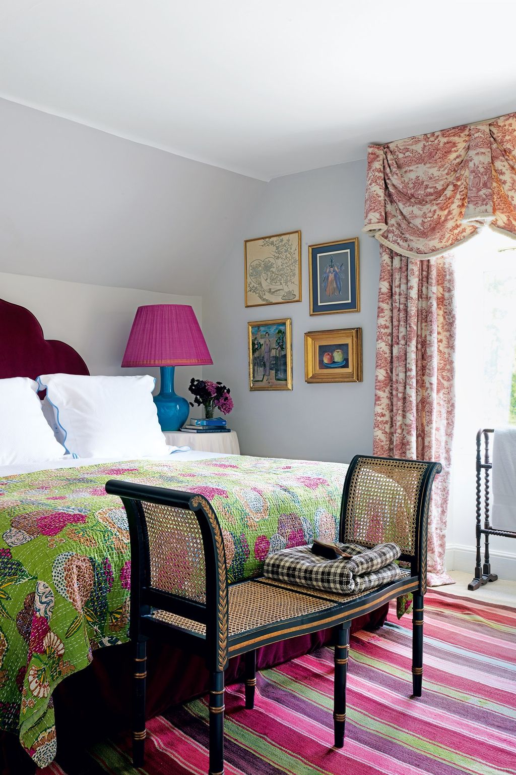 Colourful Spare Bedroom  At Home Quirky Wiltshire Farmhouse | Real Homes