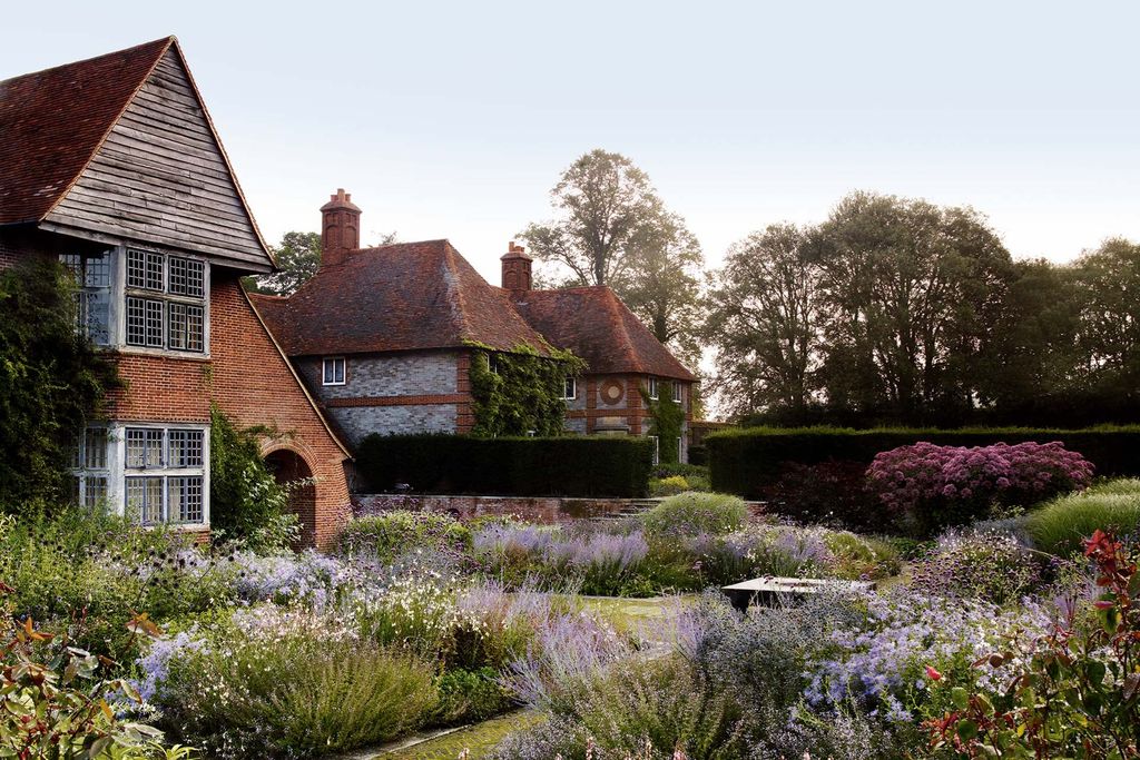 Aster x frikartii 'Monch' Miscanthus sinensis 'Sarabande' Eupatorium maculatum 'Orchard Dene' and Perovskia...
