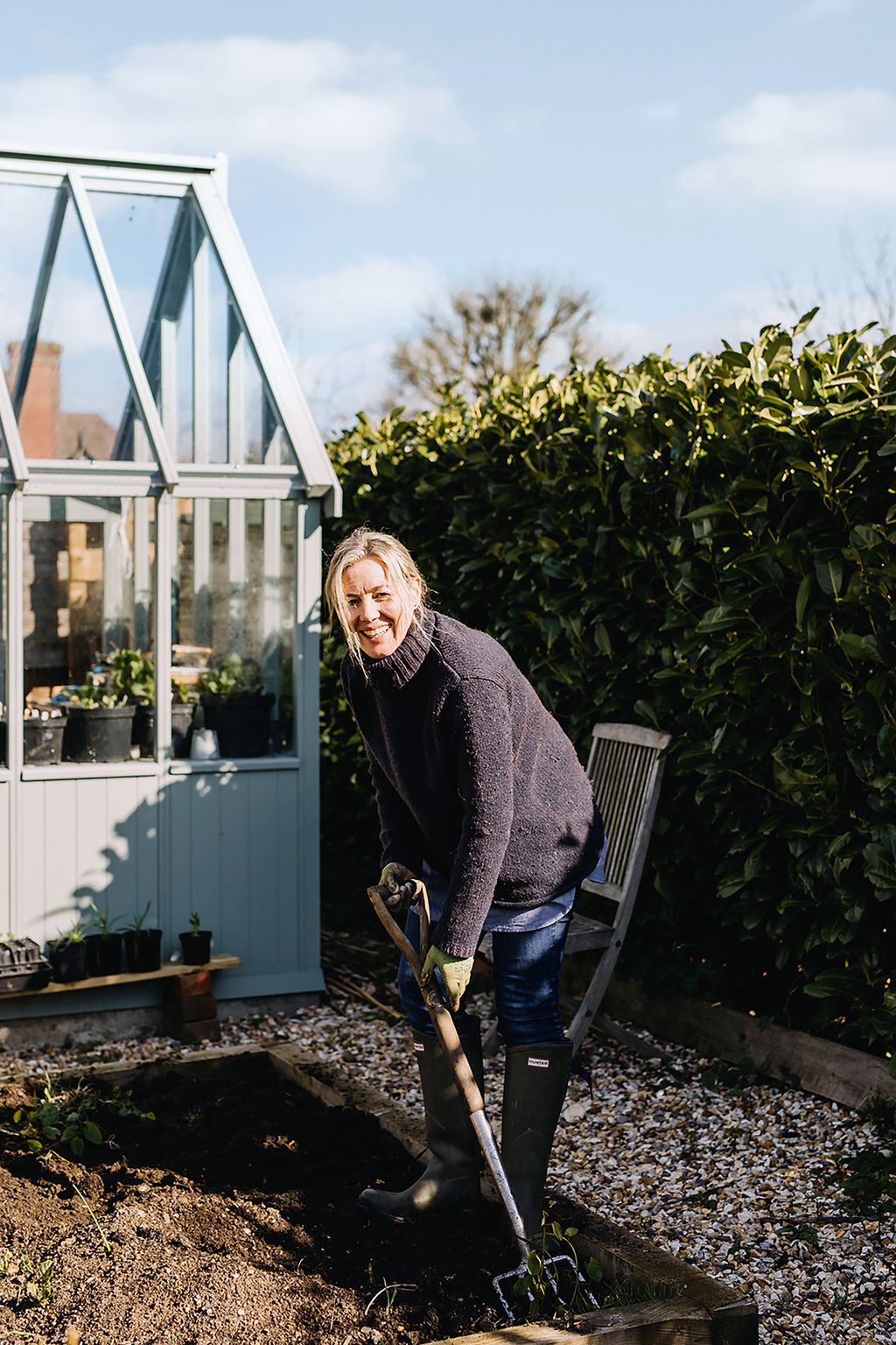 Digging over the vegetable beds to get everything ready for planting.