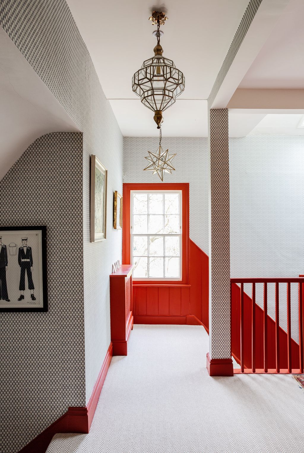 Image may contain Interior Design Indoors Corner Railing Floor Banister and Handrail