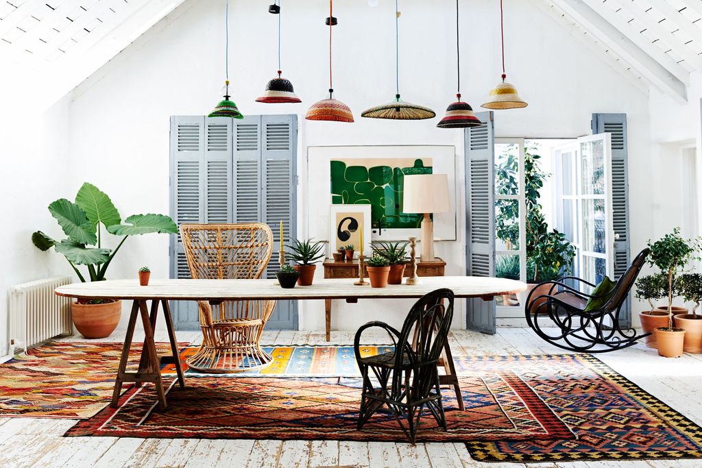 Rattan Pendant Lights  Dining Chairs  Dining Room Decoration Ideas