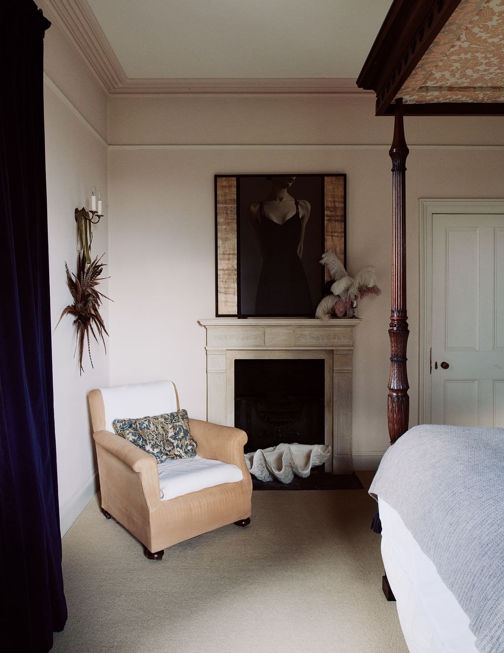 Image may contain Furniture Indoors Living Room Room Interior Design Human Person Home Decor Fireplace and Couch