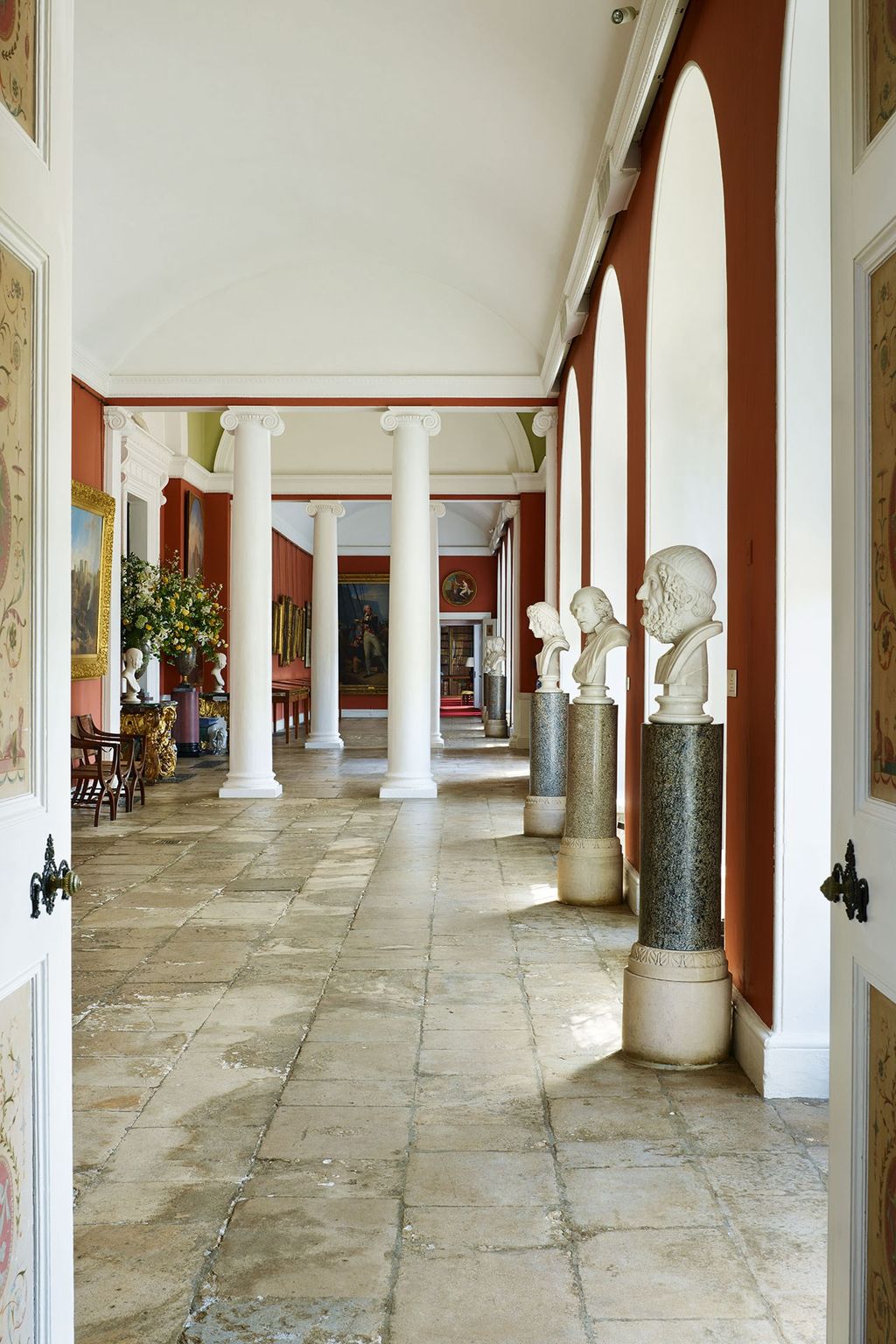 The Adam wing which runs the length of the terraces is now public and used by the family during the winter months.