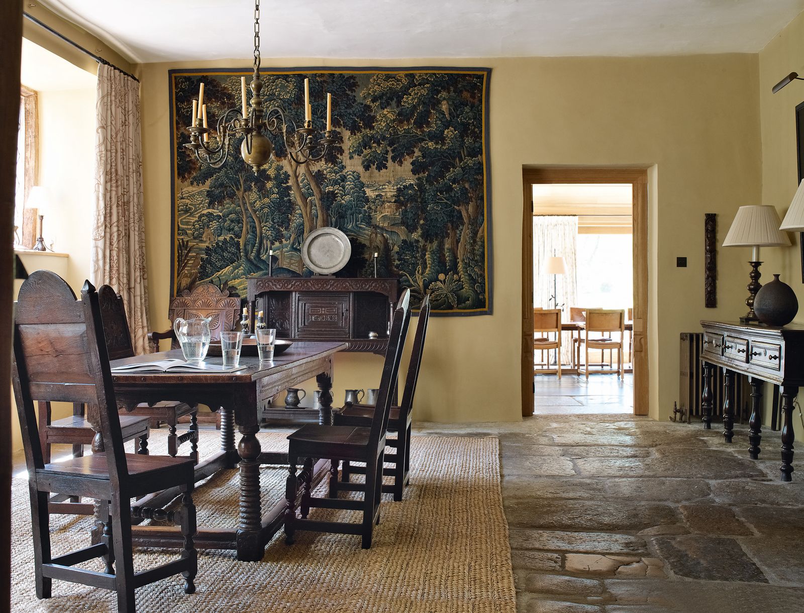 Image may contain Flooring Floor Wood Furniture Chair Hardwood Room Indoors Dining Room Dining Table and Table
