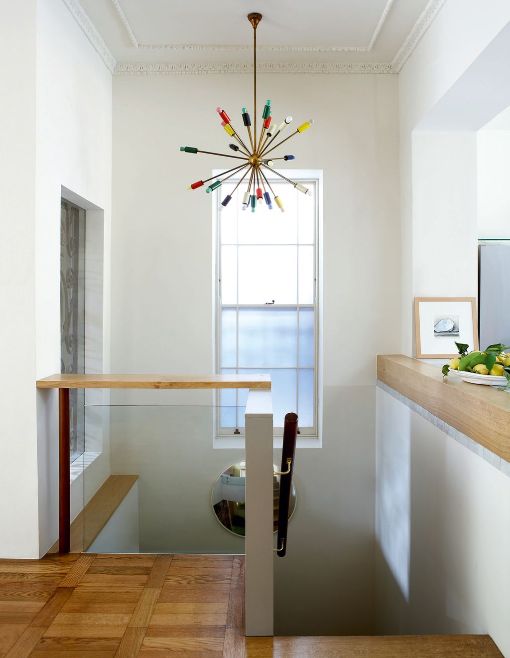 Many of the materials used in the house have an interesting provenance for example the convex mirror on the wall of the...