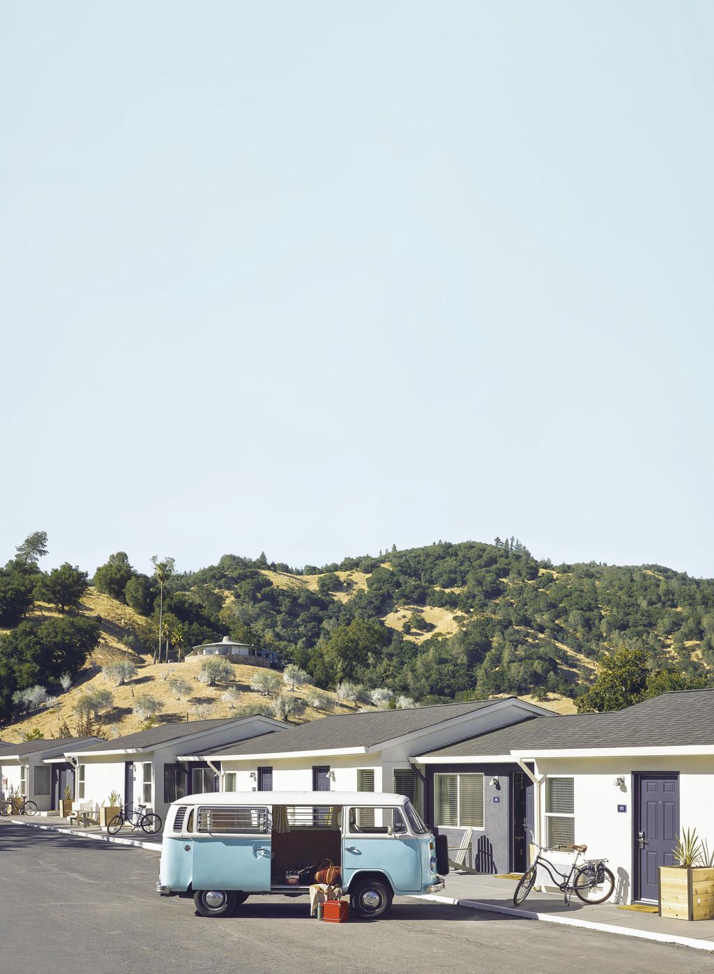 The renovated Forties cabins at Calistoga Motor Lodge and Spa.