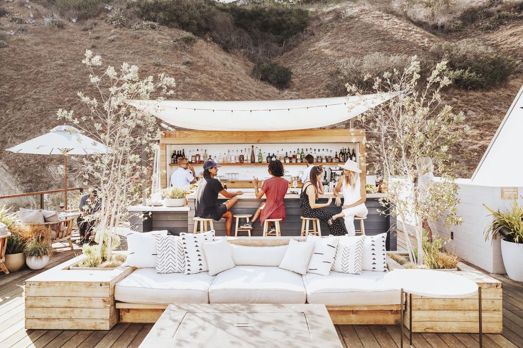 The bar on the rooftop of the Surfrider Hotel in Malibu