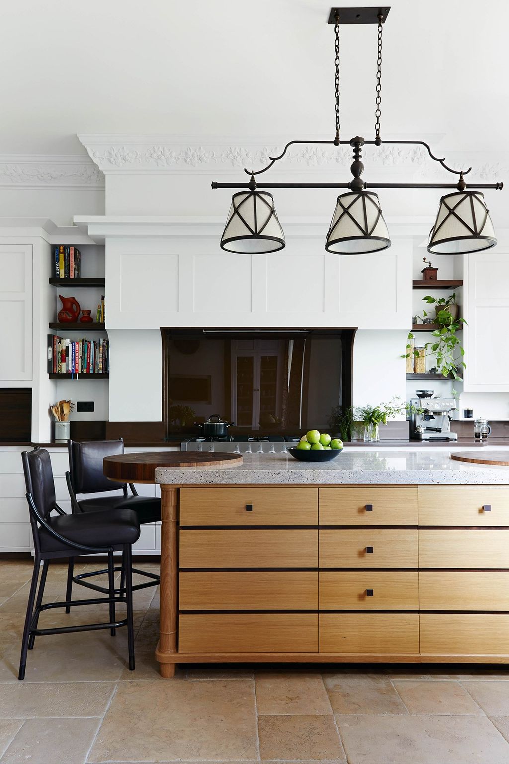Kitchen with Wooden Island Counter| Kitchen Design Ideas