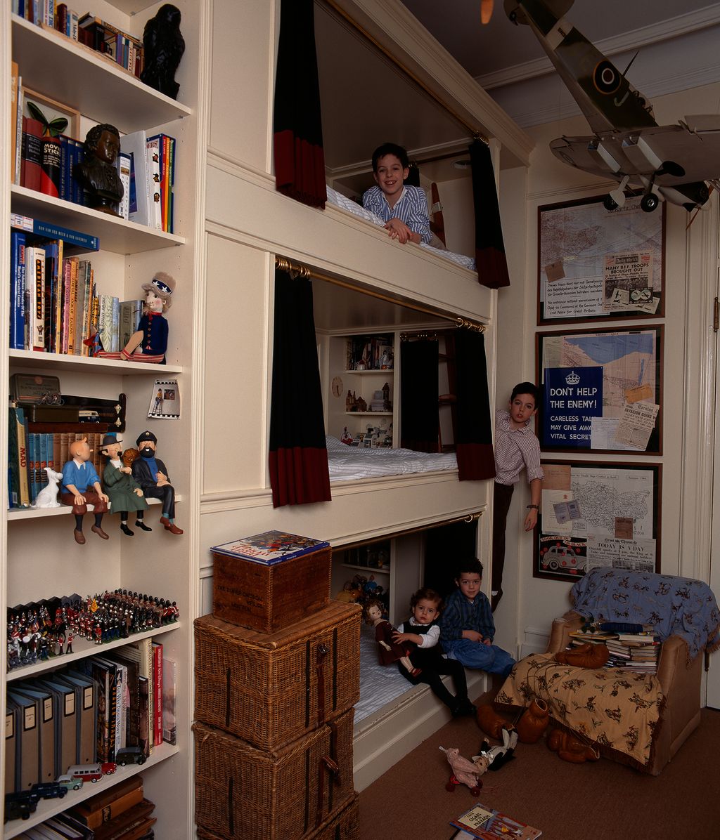 The boys in their bunk beds.