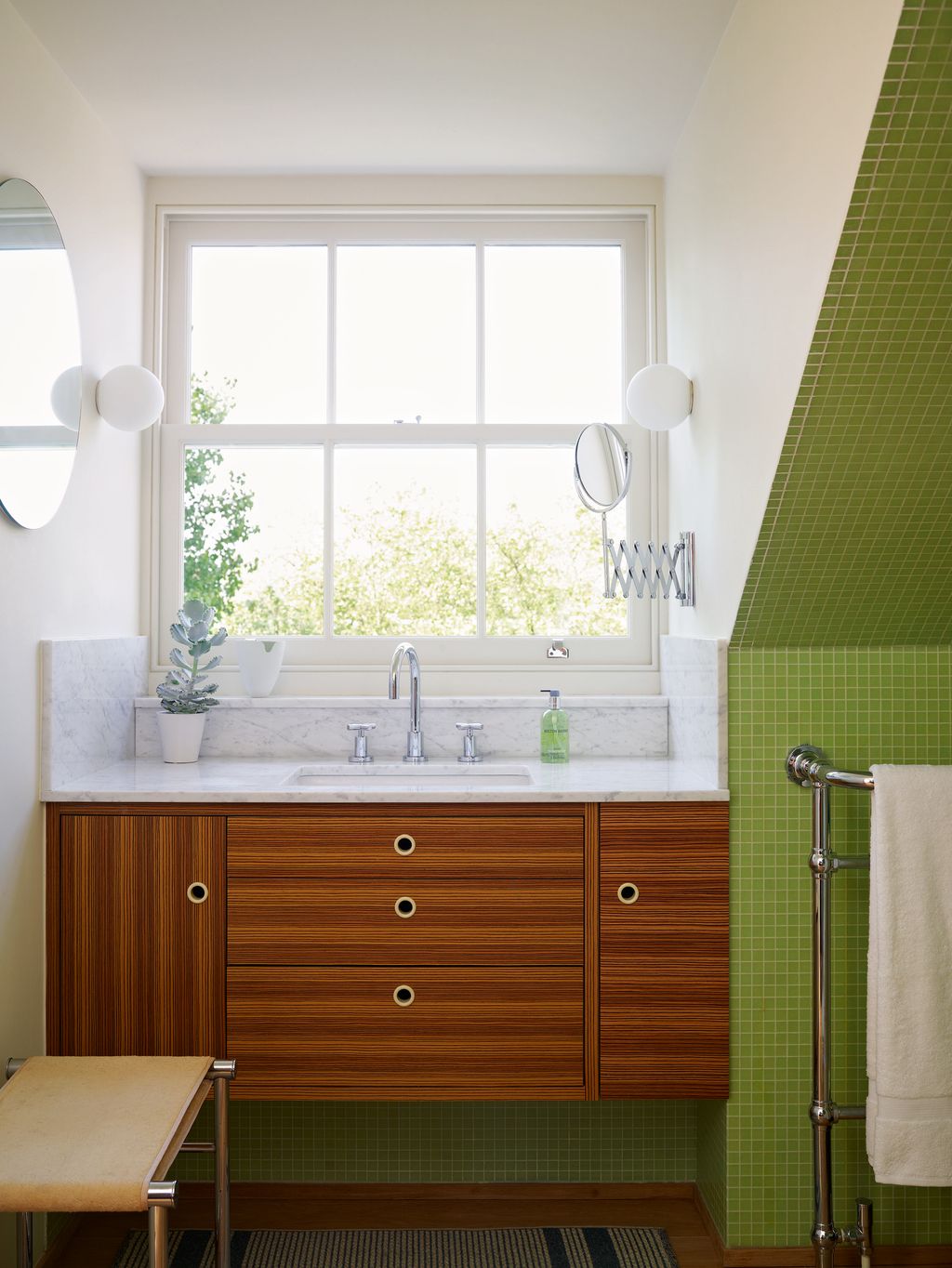 The adjoining shower room has a newly inserted dormer.