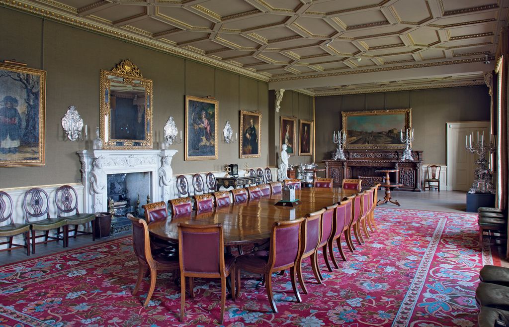 William Burn extended the house to include a larger dining room which displays some of the family's art collection.