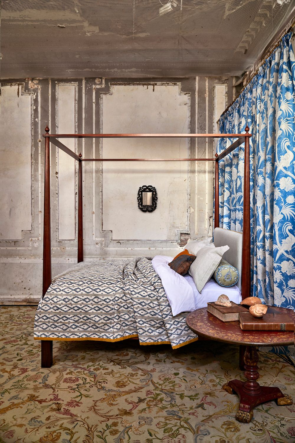 Image may contain Indoors Room Bedroom Dorm Room Furniture Bed and Rug