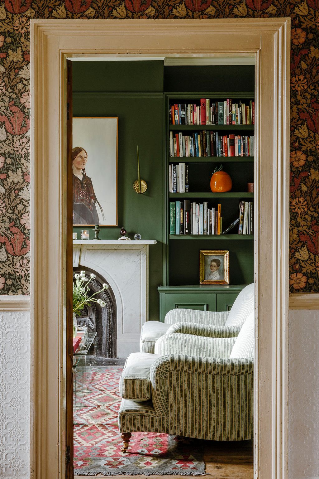 Image may contain Furniture Bookcase Human Person Living Room Indoors Room Interior Design Eugnie Cotton and Shelf