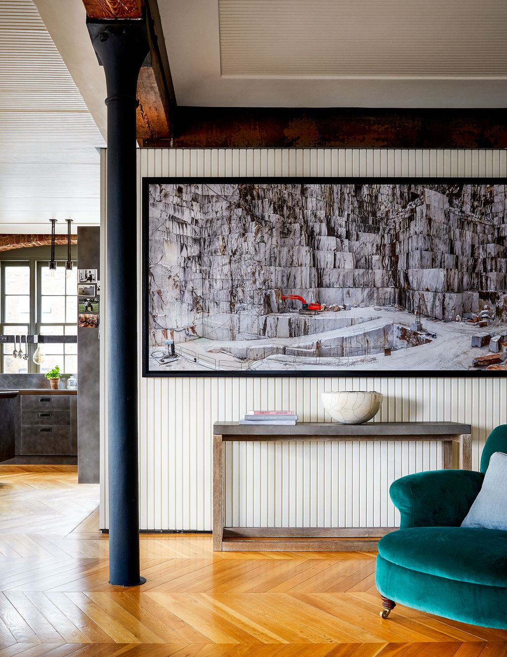 Image may contain Flooring Furniture Floor Wood Interior Design Indoors Living Room Room Home Decor and Hardwood