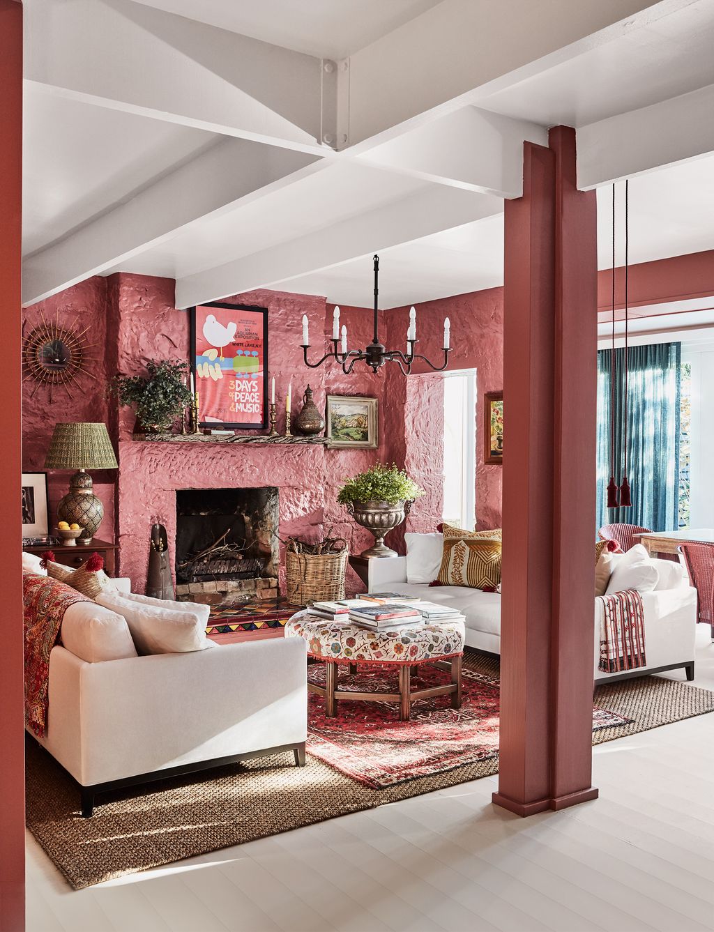This shade of pink complements the owners Persian rug vintage throws from The Cloth Shop and Kathryn Irelands ‘Safi...