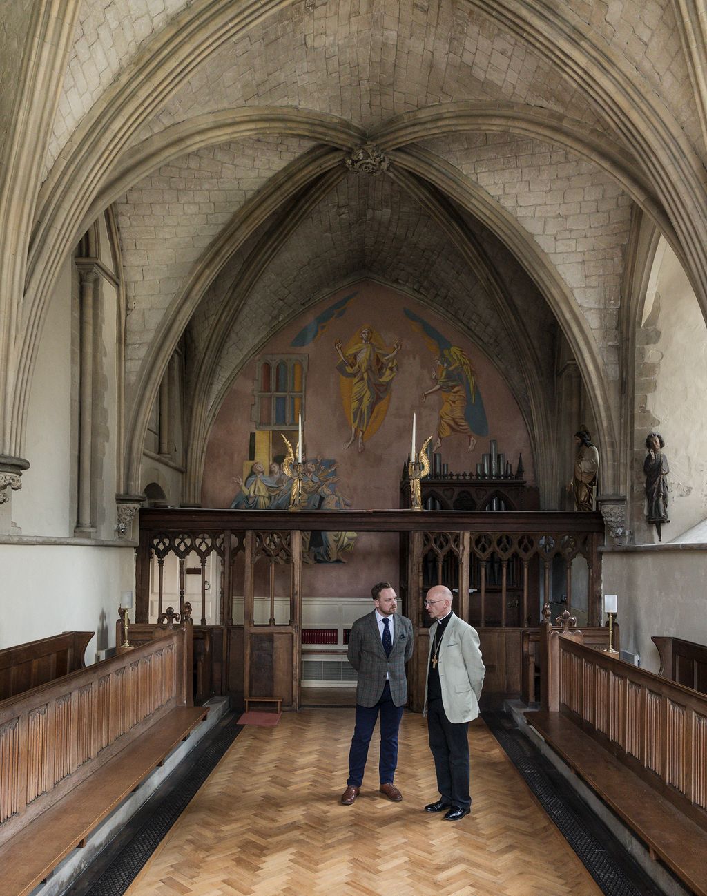Image may contain Flooring Human Person Interior Design Indoors Architecture Building Floor Wood and Corridor