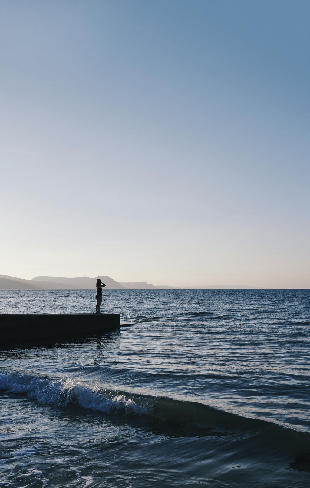Bella swims in the sea all year round.