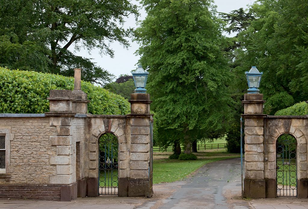 The view down the drive at the rear of the house.