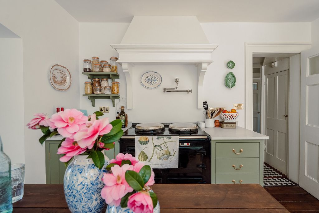 Image may contain Interior Design Indoors Room Plant Furniture Flower Blossom Living Room Oven Appliance and Shelf