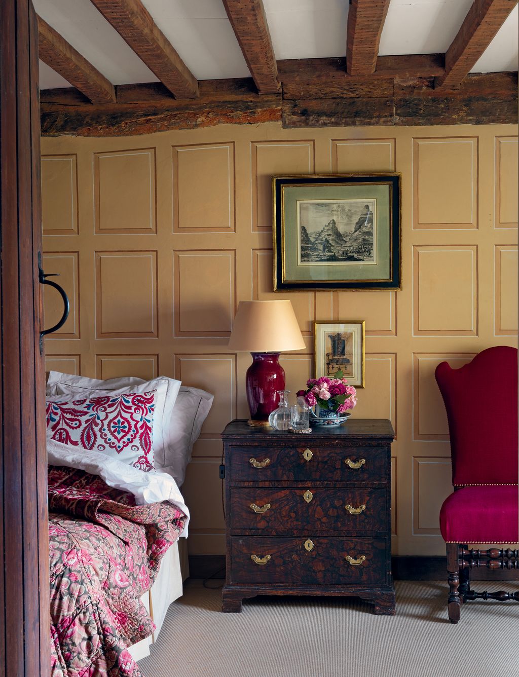 Image may contain Furniture Interior Design Indoors Cushion Cabinet Room Bedroom Living Room Lamp and Table Lamp