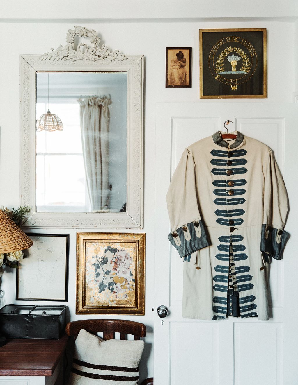 Image may contain Clothing Apparel Living Room Room Indoors Furniture Lamp Table Lamp and Interior Design