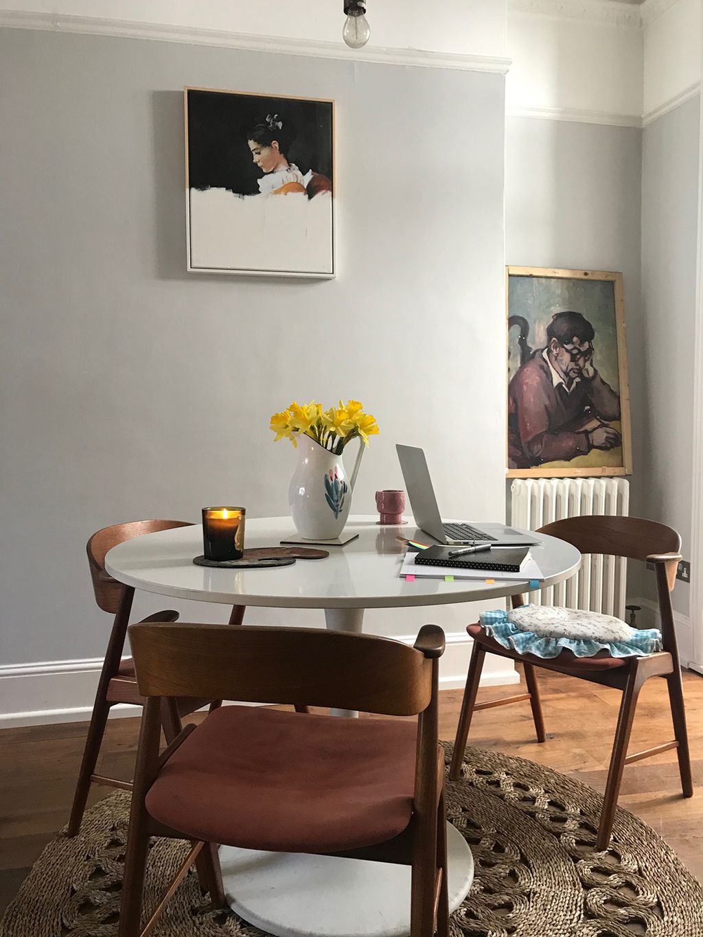 I love working from this spot as when I look up I see directly out of our front window into our small front courtyard...