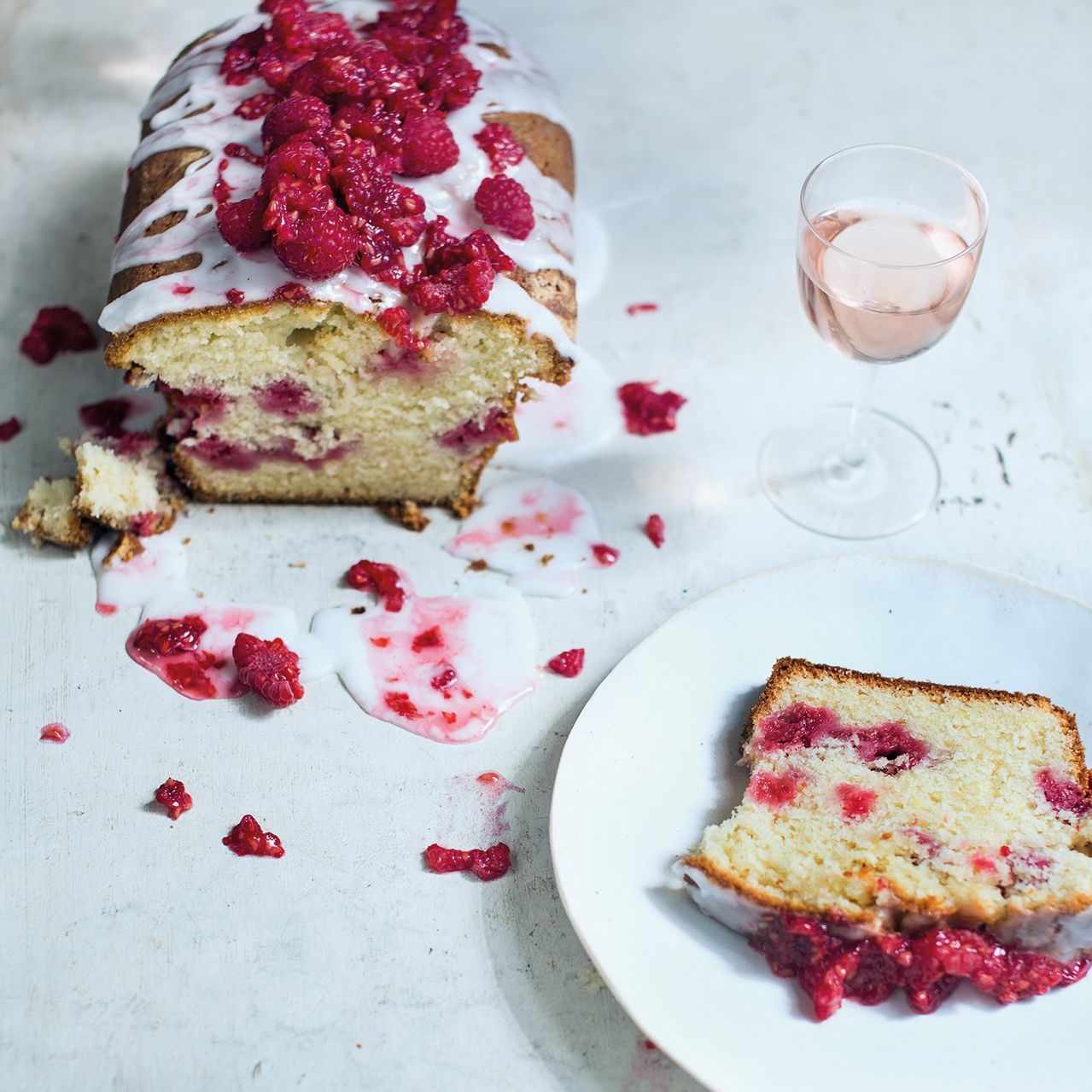 Raspberry yogurt cake