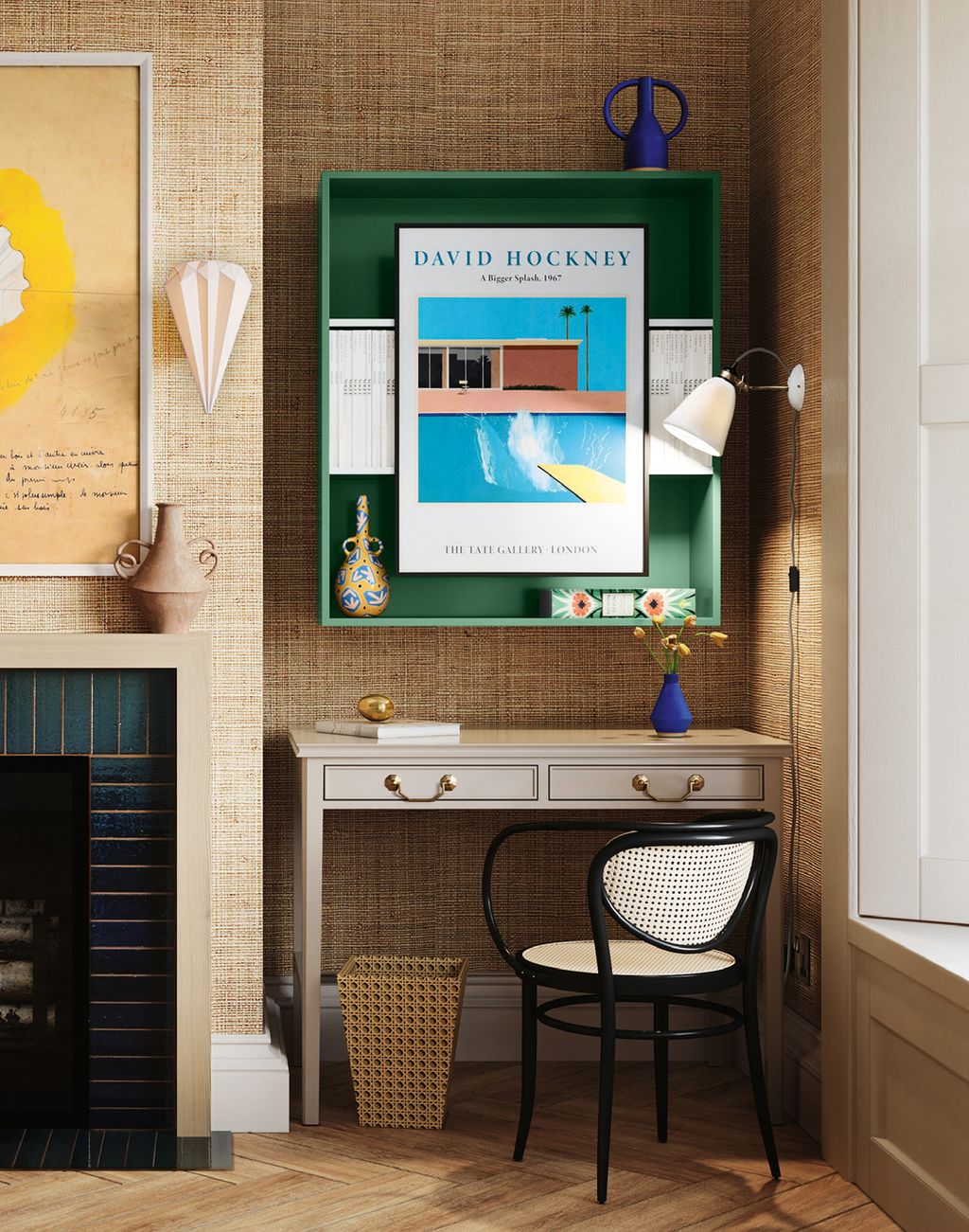 A wallmounted madetomeasure box shelf like this one by Jali is inexpensive and compact  and if painted in a strong...