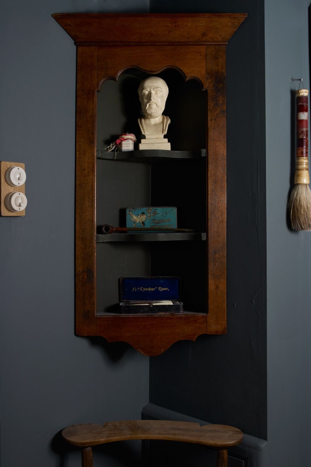 Image may contain Shelf Furniture Bookcase Wood Cupboard and Closet