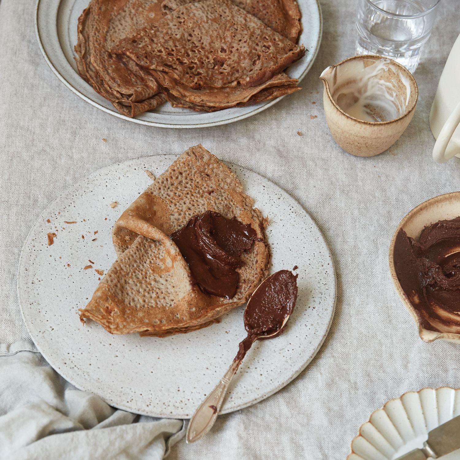 Buckwheat crêpes with chocolate-hazelnut butter