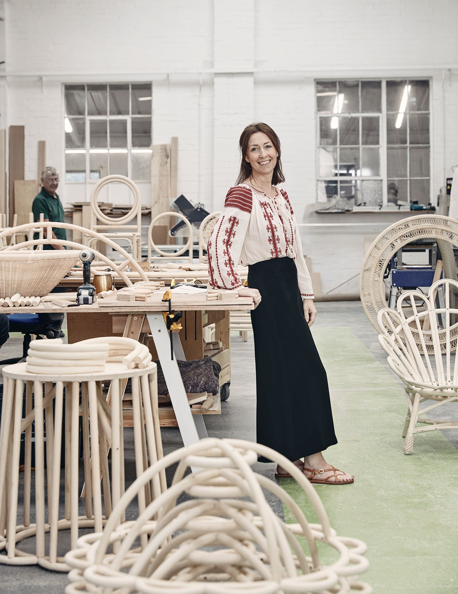 Image may contain Wood Plywood Human Person Clothing Apparel Furniture Hardwood Flooring and Floor