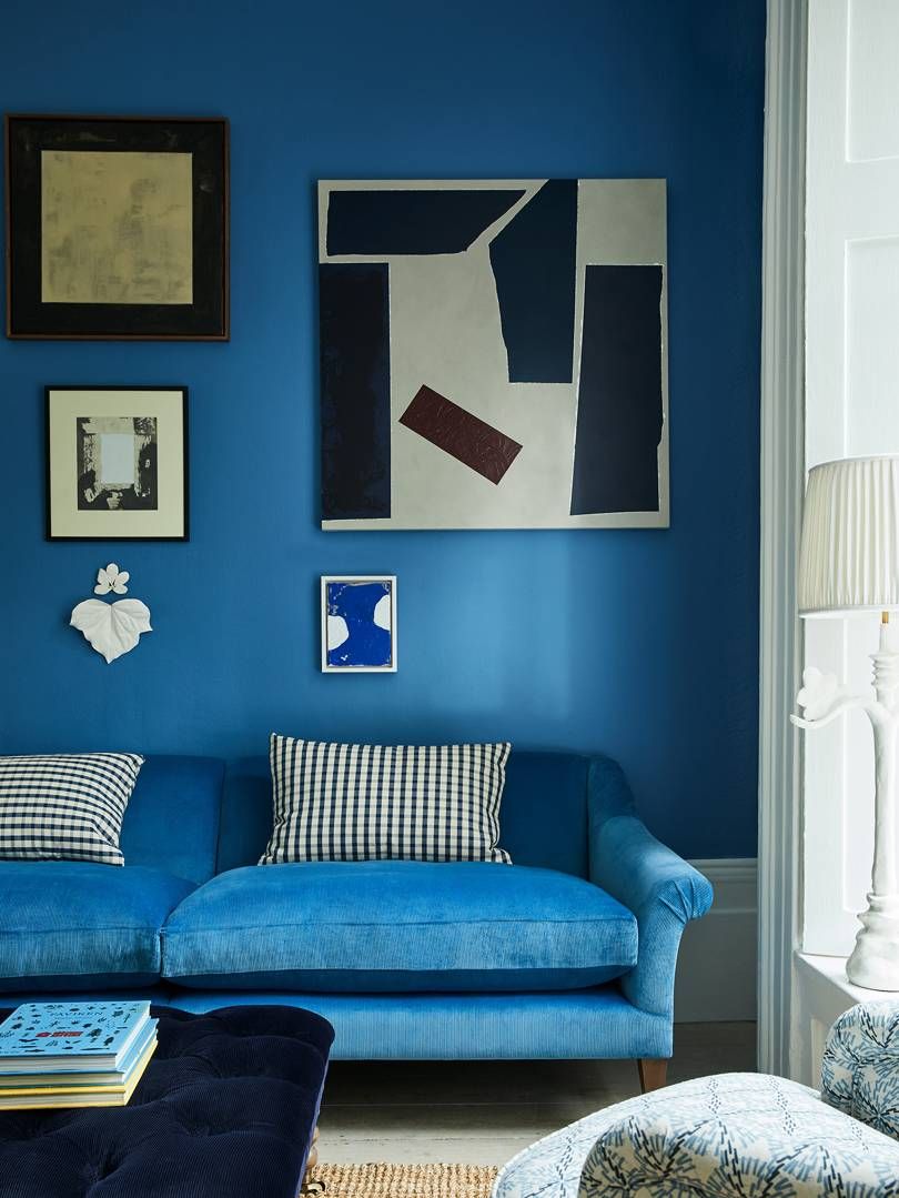 ‘Cadet Blue 47 for 2.5l active emulsion from Sanderson.   Also look at Blue Vein by Paint  Paper Library.