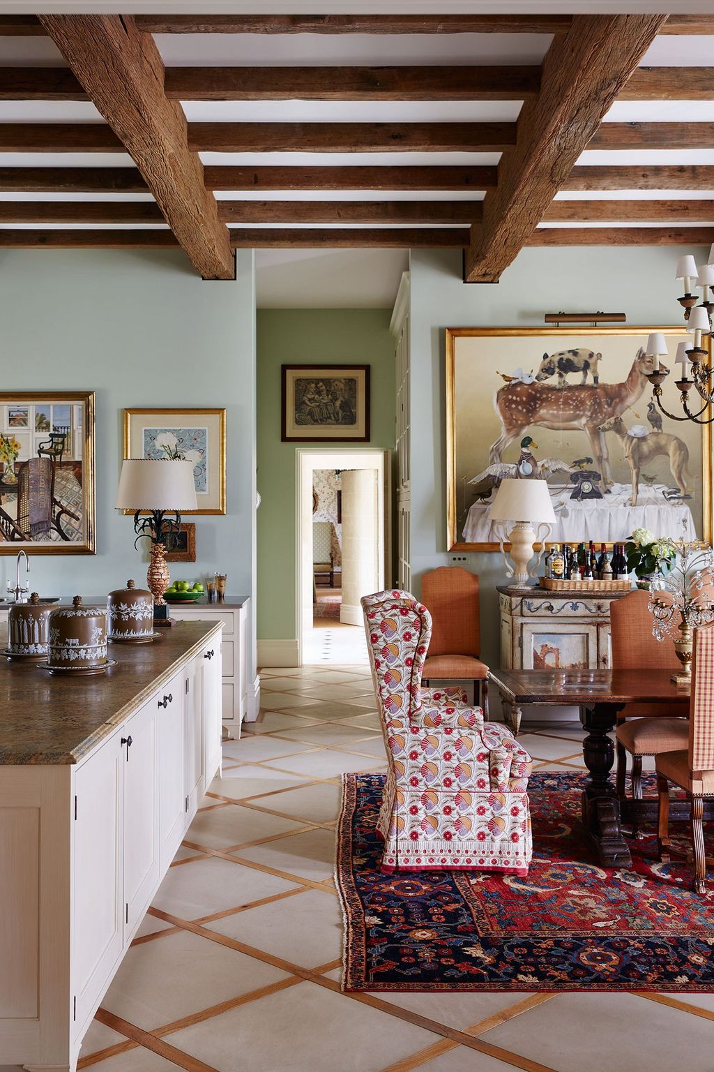 Image may contain Room Indoors Living Room Interior Design Flooring Furniture Dining Room Rug and Floor