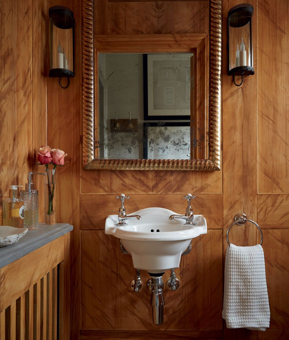 Image may contain Sink Wood and Corner