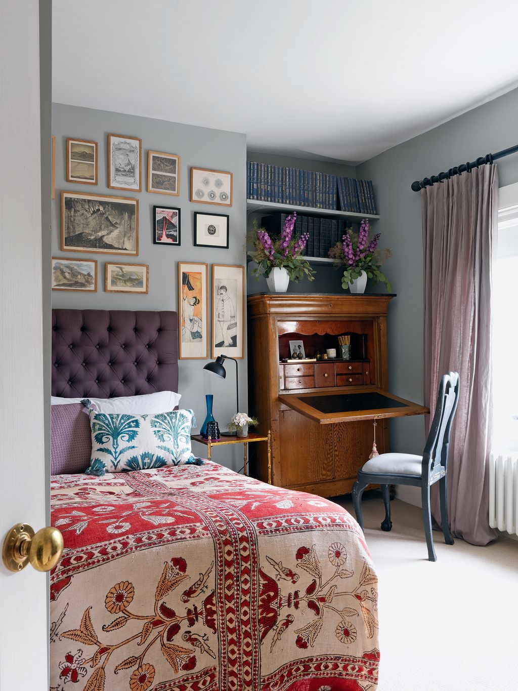 Image may contain Room Bedroom Indoors Furniture Chair Living Room Cushion Interior Design Dorm Room and Bed