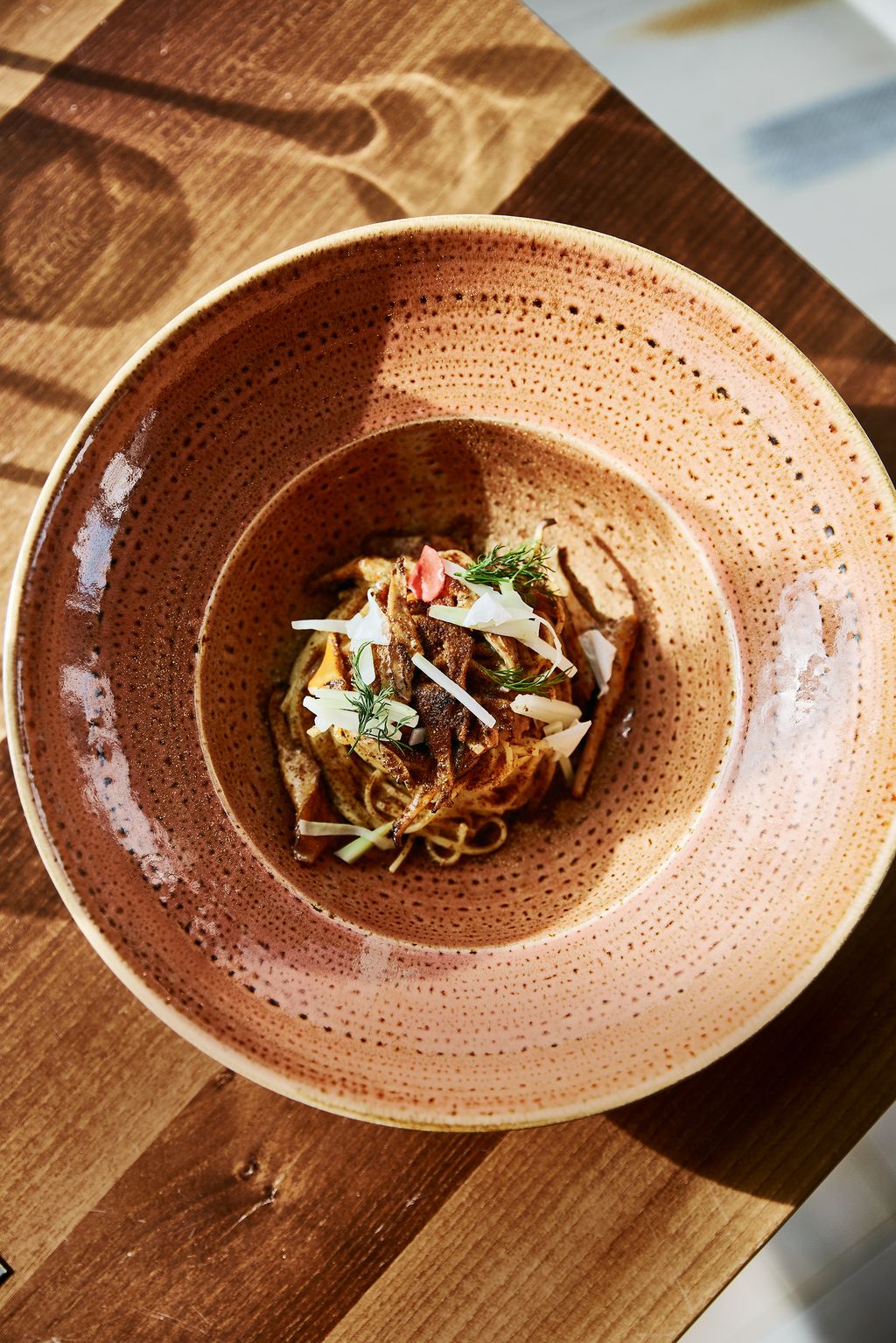 Fresh tagliolini with porcini mushrooms chanterelles and Trentingrana cheese is one of the dishes at new restaurant...