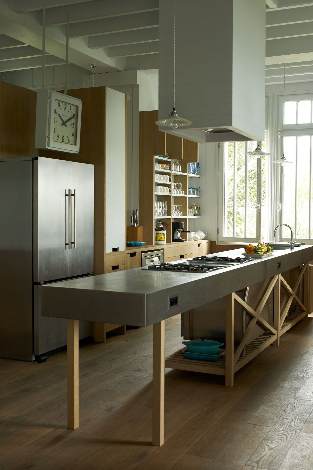 Discover kitchen design ideas on HOUSE  design food and travel by House  Garden. This long kitchen island is more...