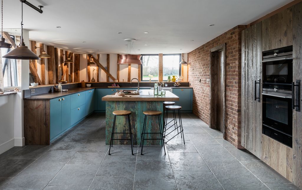 Image may contain Flooring Indoors Room Floor and Kitchen