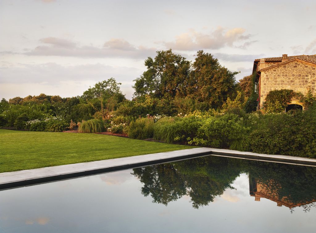The saltwater pool is lined with black basalt from a local quarry.