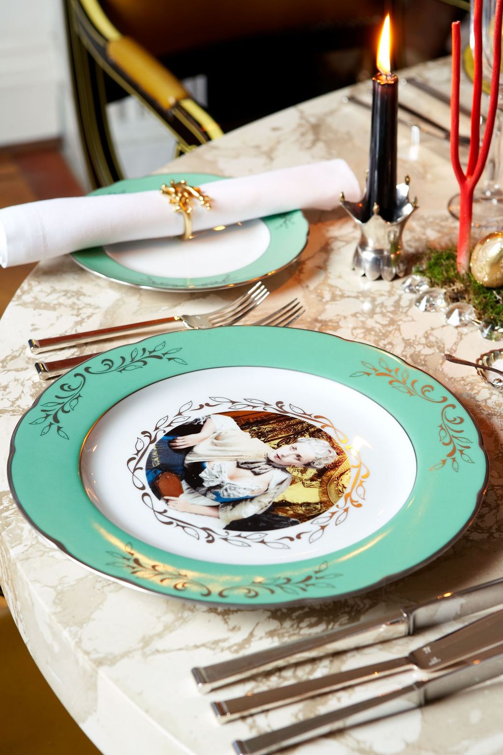 Image may contain Cutlery Fork Food Meal Dish Candle Home Decor Pottery and Furniture