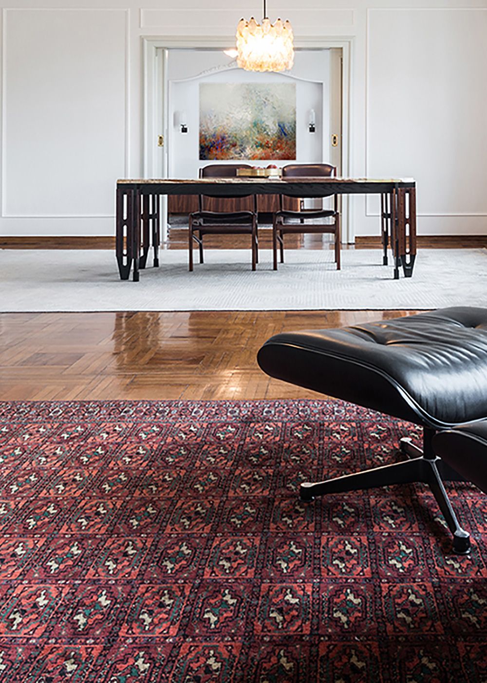 Image may contain Furniture Chair Flooring Table Floor and Dining Table