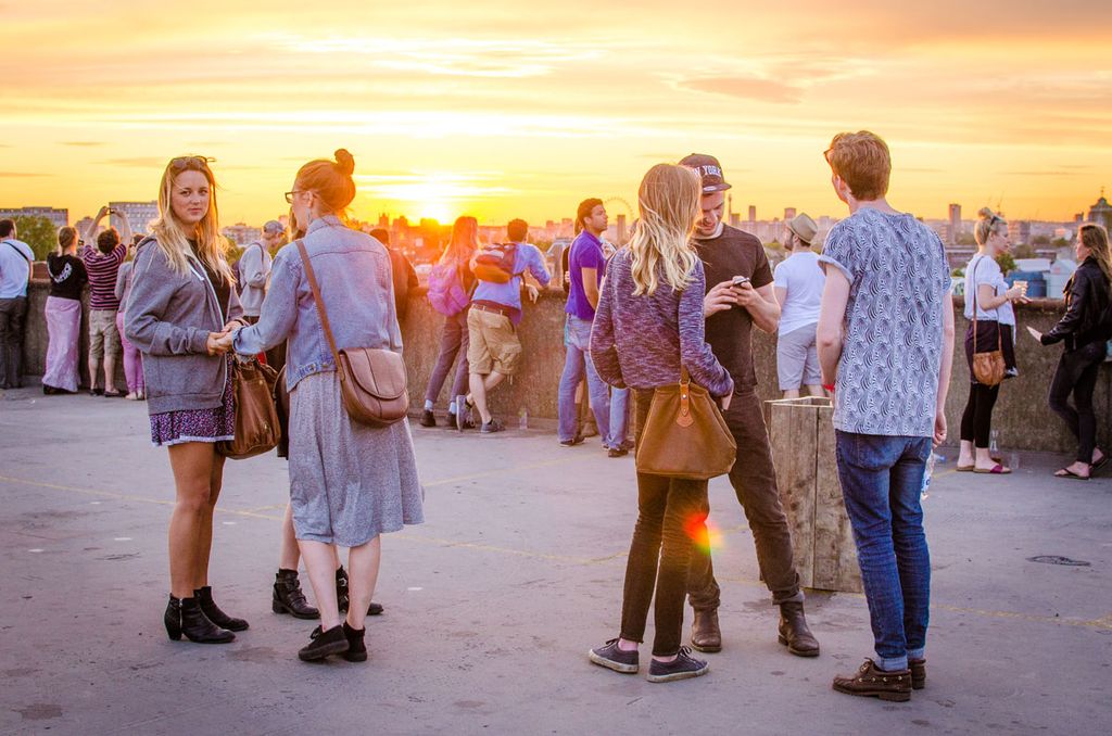 Outdoor drinking in London Frank's Rooftop Bar