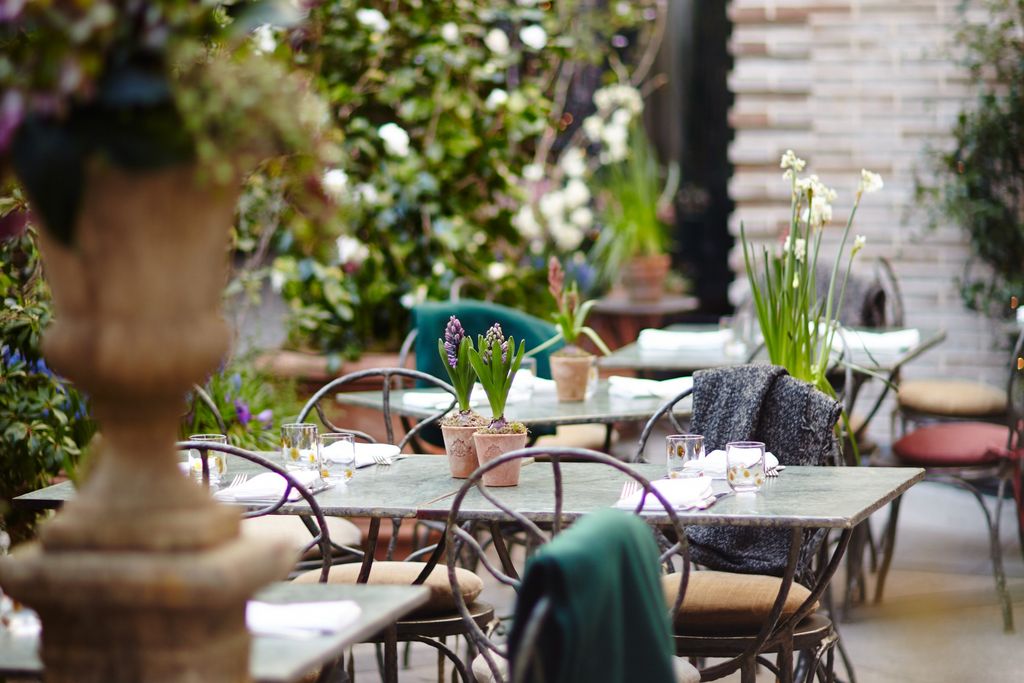 Outdoor drinking in London Petersham Nurseries