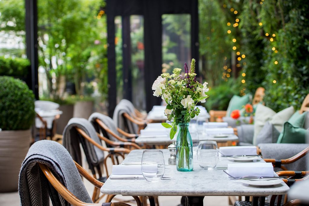 Outdoor drinking in London Dalloway Terrace