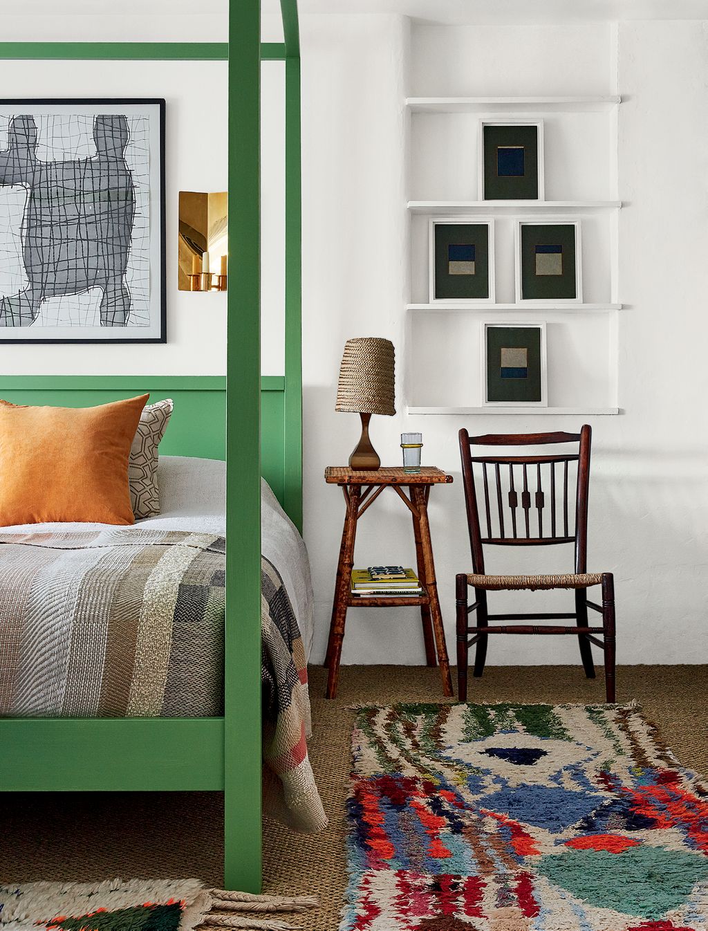 Image may contain Indoors Room Bedroom Rug Furniture Chair and Dorm Room