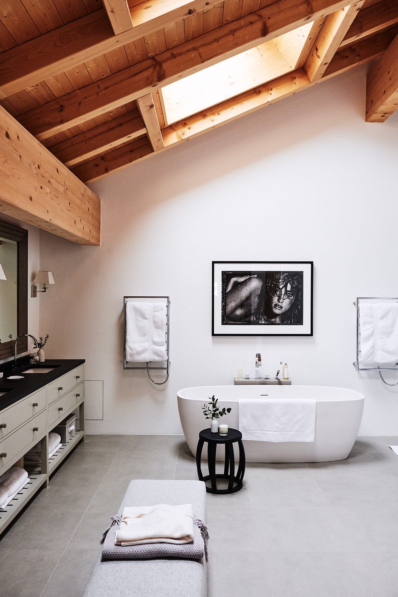 Image may contain Tatjana Patitz Indoors Interior Design Room Housing Building Bathtub and Tub