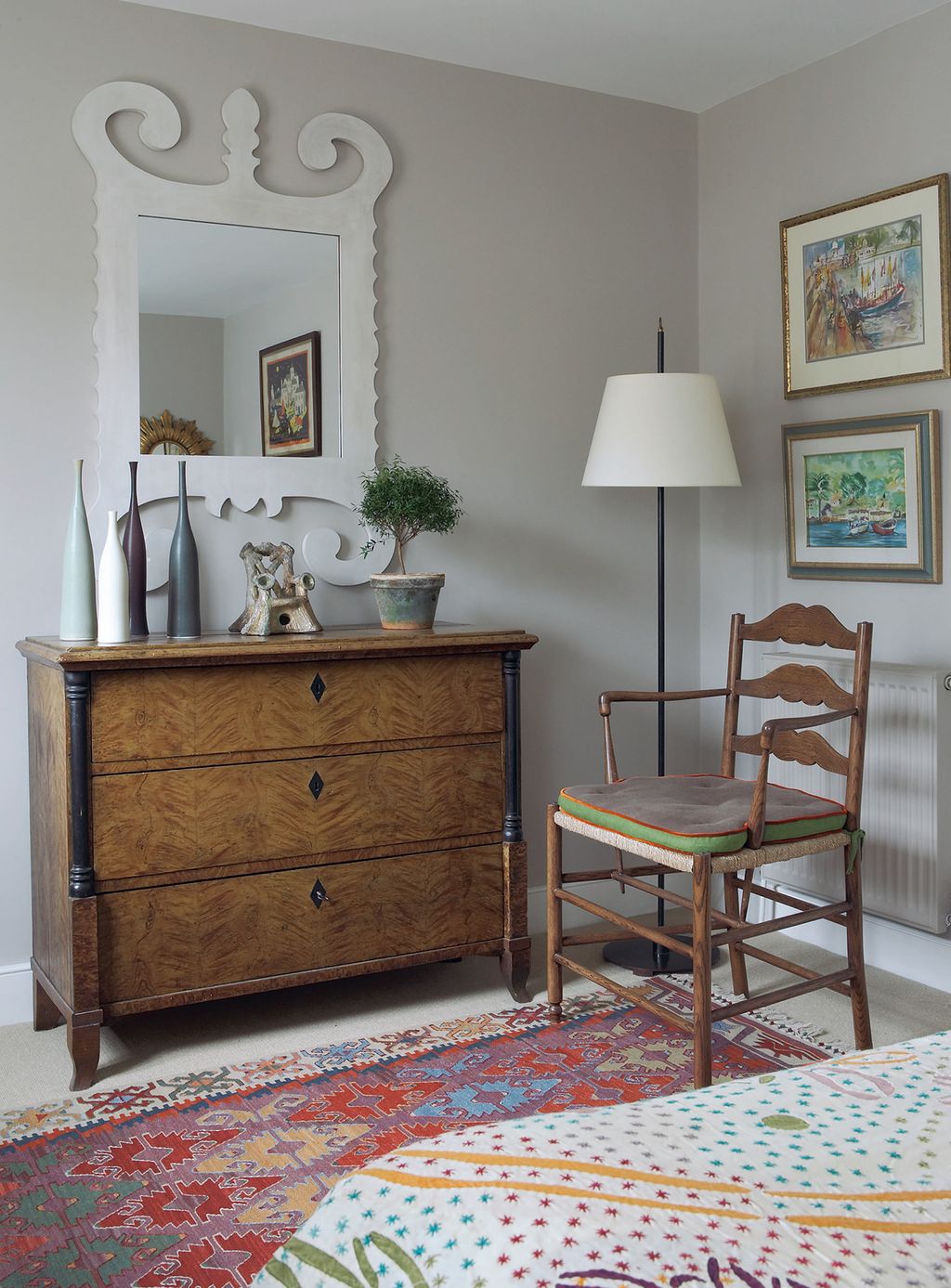 Image may contain Furniture Rug Interior Design Indoors Sideboard Cabinet Dresser Wood Chair and Hardwood