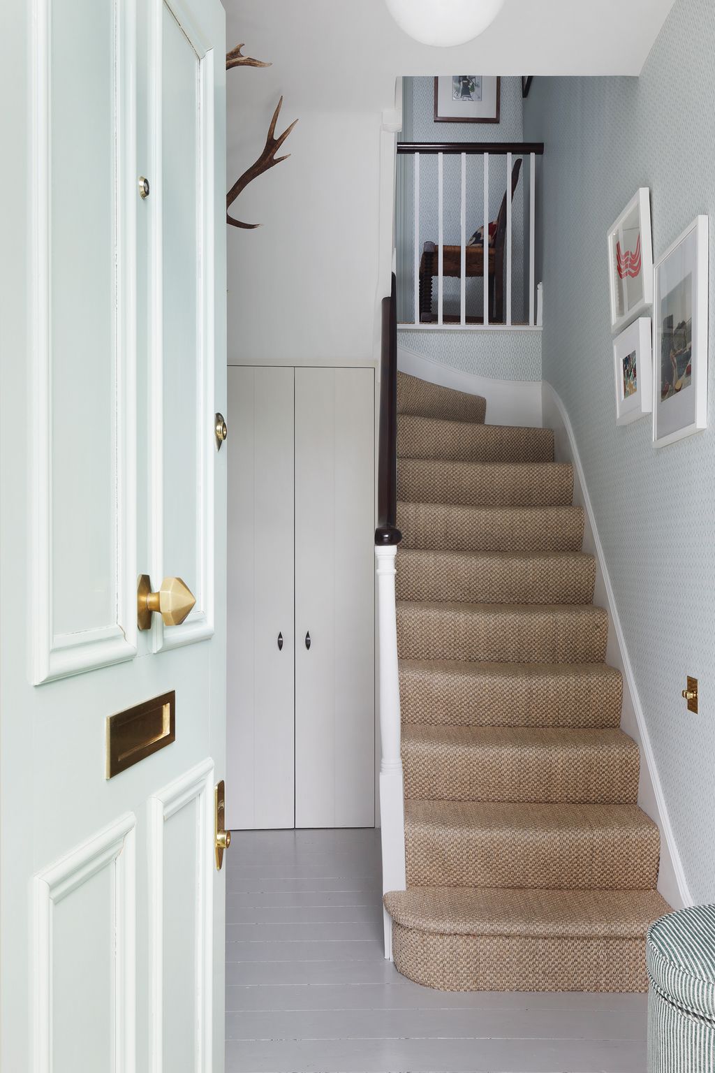 Image may contain Staircase Banister Handrail Interior Design Indoors and Wood