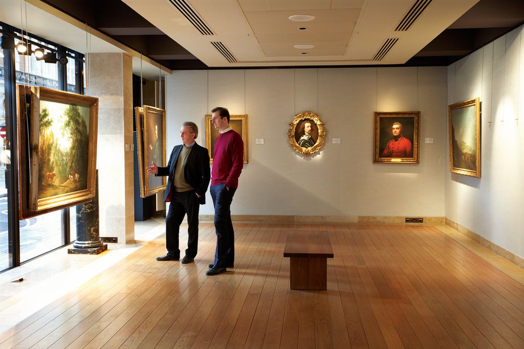 Image may contain Floor Flooring Human Person Wood Hardwood Art Art Gallery Philip Mould and Bendor Grosvenor