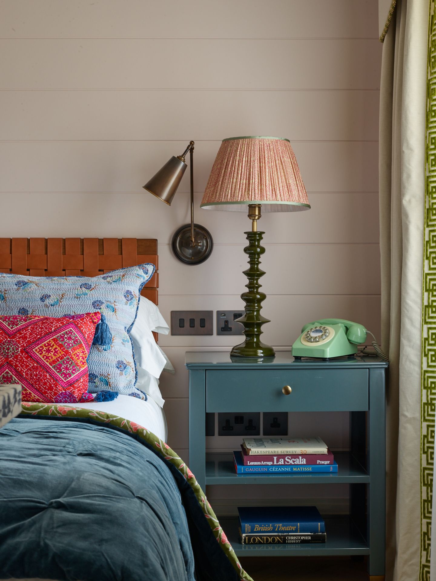 Image may contain Indoors Room Bedroom Lamp Furniture Bed Table Lamp and Dorm Room